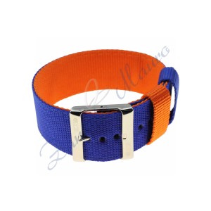 Cinturini NATO reversibile colore arancione e blu ansa mm 26