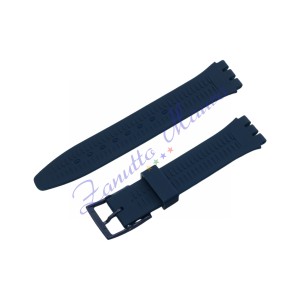 Cinturino in silicone per Swatch ansa mm 17 colore blu navy