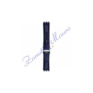 Cinturino 245I in pelle imbottito per Swatch 17x19 colore blu scuro