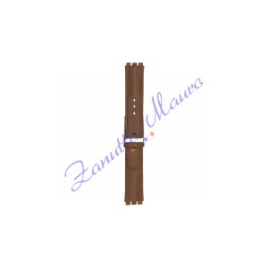 Cinturino 245PLin pelle stampata per Swatch 17x19 colore marrone gold