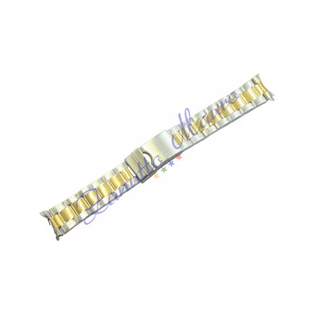 Bracciale tipo Oyster BM1950BC in acciaio bicolore ansa curva mm 20