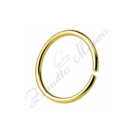 Anello Septum basic filo mm 0,8 diametro mm 8 in acciaio 361L dorato