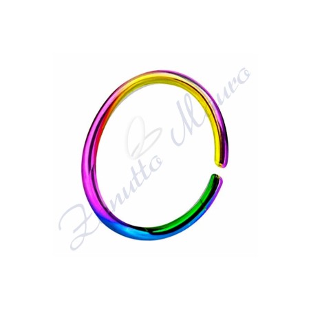 Anello Septum basic filo mm 0,8 diametro mm 14 in acciaio 361L rainbow