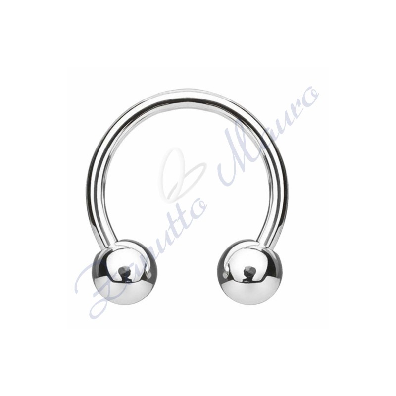 Anello con palline misure mm 1,2x3x10 in acciaio 361L