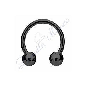 Anello con palline misure mm 1,6x4x10 in acciaio 361L brunito