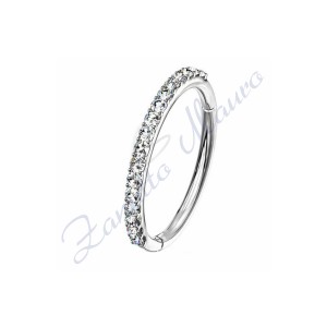 Anello con cristalli mm 1,2x8 in acciaio 361L