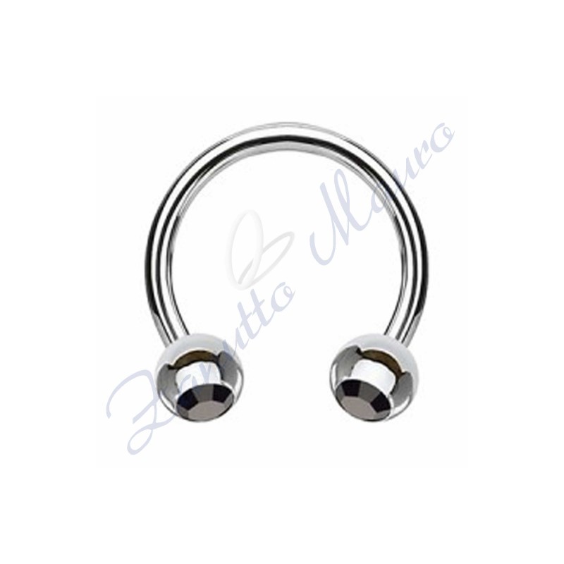 Anello aperto con cristallo nero mm 1,2x3x12 in acciaio 361L